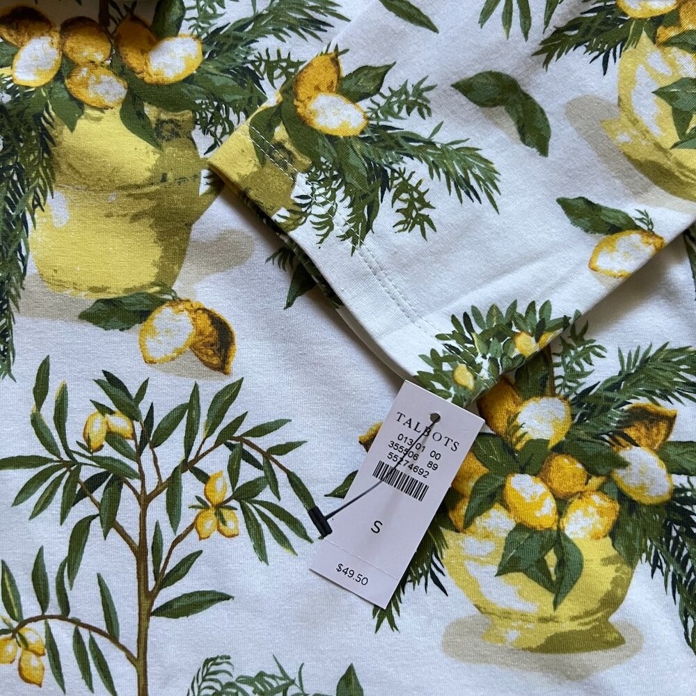 TALBOTS - Bateau Neck Tee -- Lemon Tree -- NEW with Tag - Picture 8 of 11